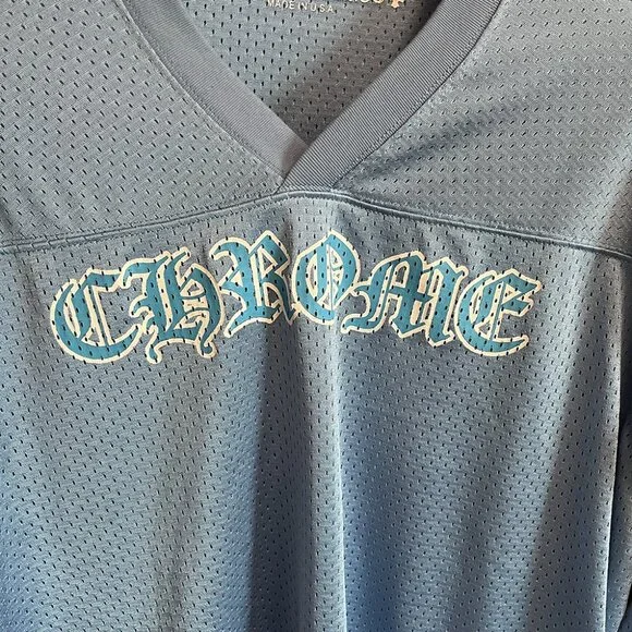 Chrome Hearts Blue V Neck Long Sleeve Sweatshirt - Picture 3 of 7